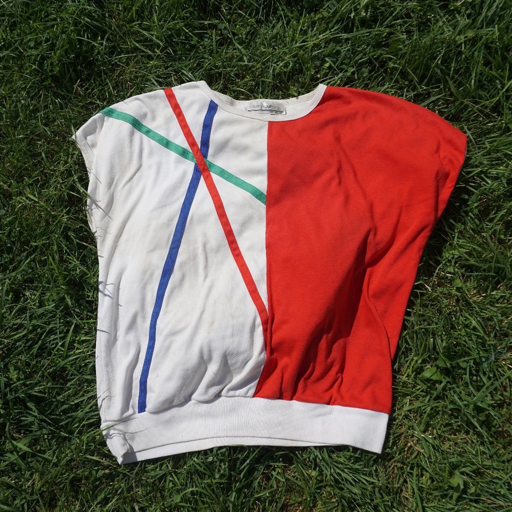 Vintage, retro, rare boxy shirt with sporty design